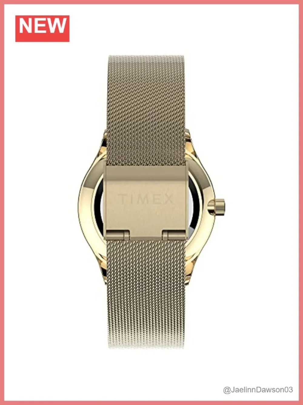 Gold Stainless Steel Mesh Watch Easy Reader White Dial
